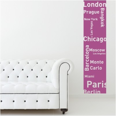 Stenska nalepka Pas imen mest