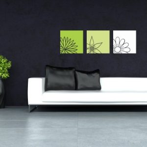 Stenska nalepka Rože v kvadratih