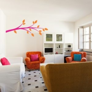 Stenska nalepka Veja z malo listi